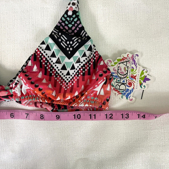 Becca Swim Bikini Top Womens Size S Virtue Triangle Halter Adjustable Tie NWT - Picture 6 of 6